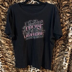 Harley Davidson Black Tee with Pink  Graphic XL